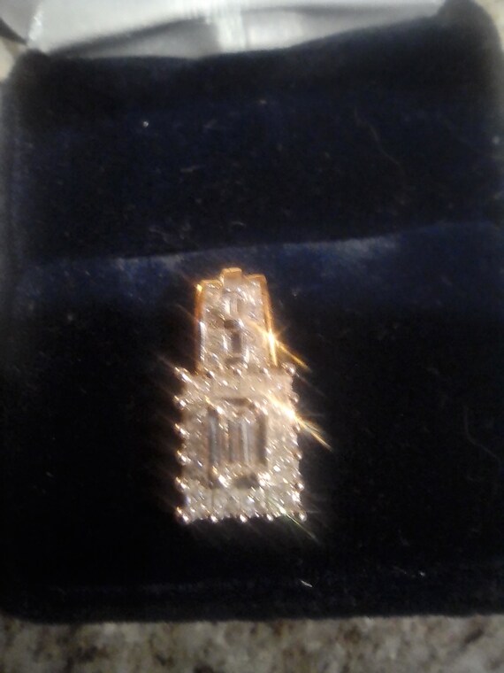 18kt solid gold diamond ring with pendant. Rare - image 5
