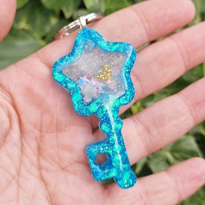 Resin star key shaker charm, backpack hanger