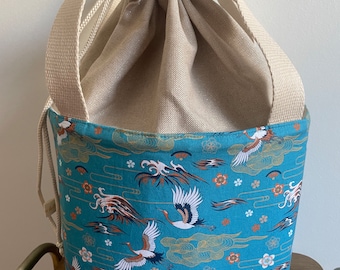 Lunch box lunch bag isotherme coton enduit motif japonisant