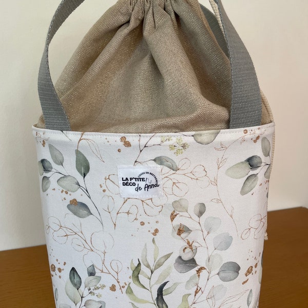 Lunch box lunch bag isotherme glacière sac déjeuner coton motif fleurs vintage japonais et coton enduit oeko tex
