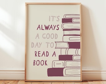 Read A Book Quote Print, Funny Reader Wall Art, Bookish Prints, Typography Poster, Reading Gift