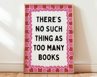 Funny Book Wall Art, Reading Prints, Home Library Decor, Bookish Prints, Reader Gift