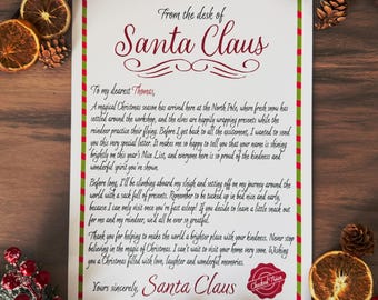 Personalized Letter From Santa, Nice List 2026, Christmas Letter Keepsake For Kids