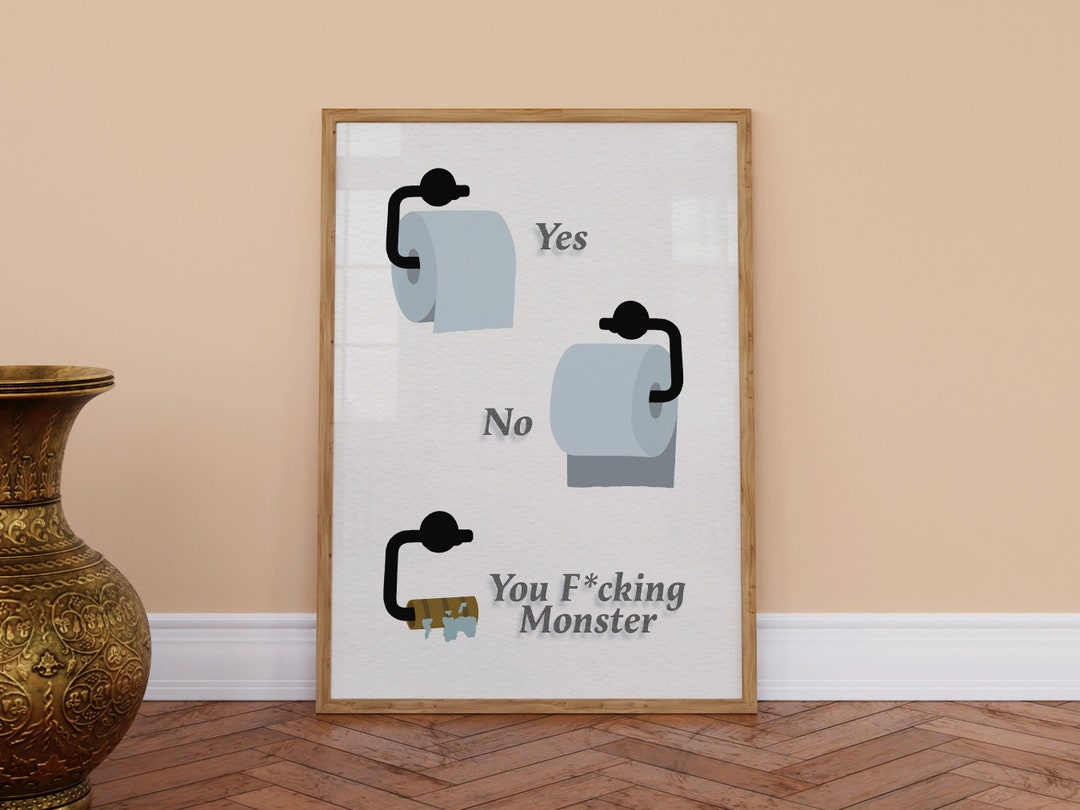 Comedy Commode Funny Toilet Roll Bathroom Wall Art, Bathroom Decor, Adult Humour, Wall ...