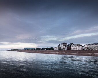 Southsea Beach Photography Print, Dramatic Landscape Wall Art, Coastal Print, Colour/Black And White