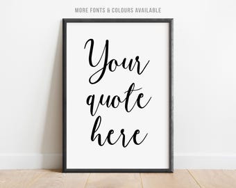 Affiche personnalisée avec citation, typographie sur mesure, créez votre propre poster, sans cadre