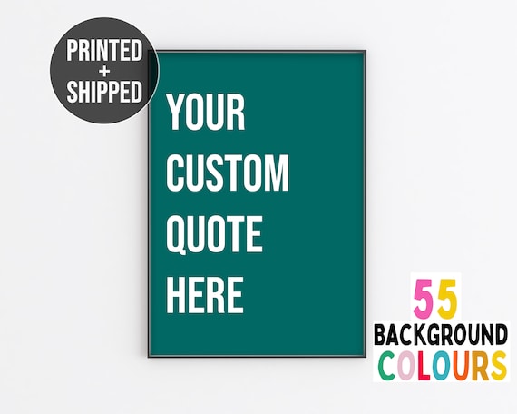 Impression De Citation Coloree Personnalisee Affiche Etsy France