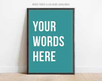 Affiche personnalisée avec citation, décoration murale typographique personnalisée, créez votre propre affiche, sans cadre