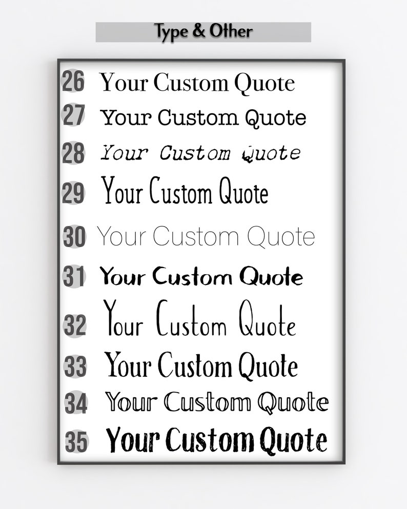 Custom Quote Print Personalised Text Personalized Poster Etsy