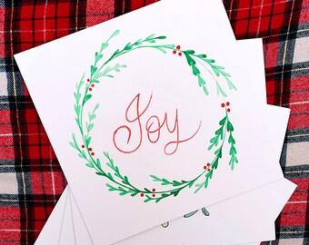 16 hand-painted Christmas cards with envelopes