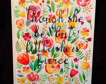 Floral Background Quote/Lyric Painting - A4