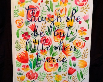Floral Background Quote/Lyric Painting - A5