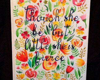 Floral Background Quote/Lyric Painting - A3