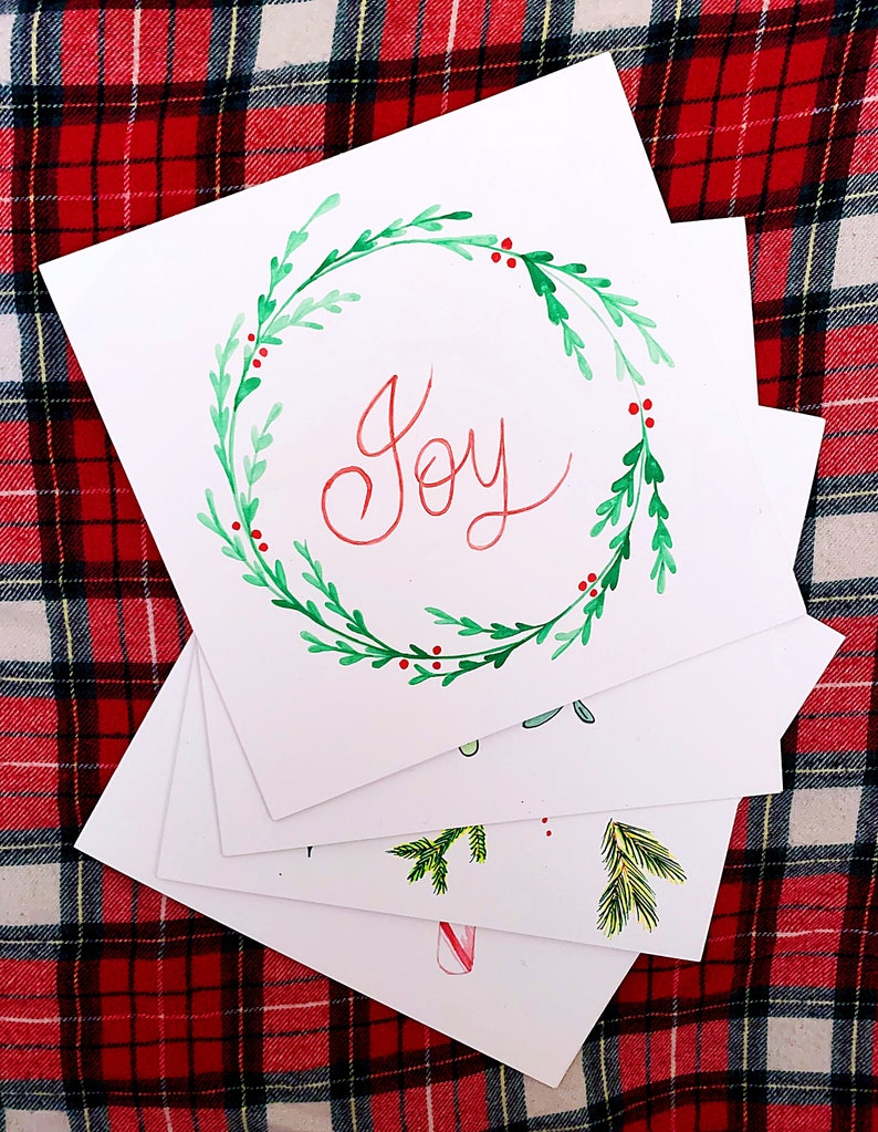 16 hand-painted Christmas cards with envelopes image 1