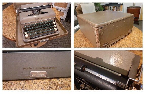 1960s Zeta Portable Typewriter, Working QWERTZ Keyboard, With Case