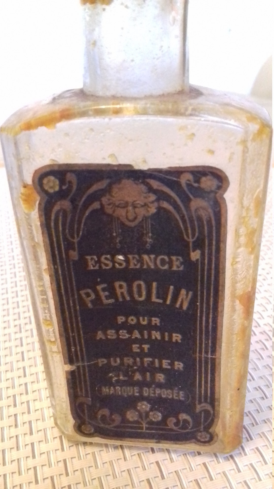 Rare Antique Perolin Bottle With French Label, Art Nouveau - Etsy
