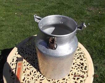 Lata de leche antigua de aluminio, jarra de leche antigua, decoración de casa de campo