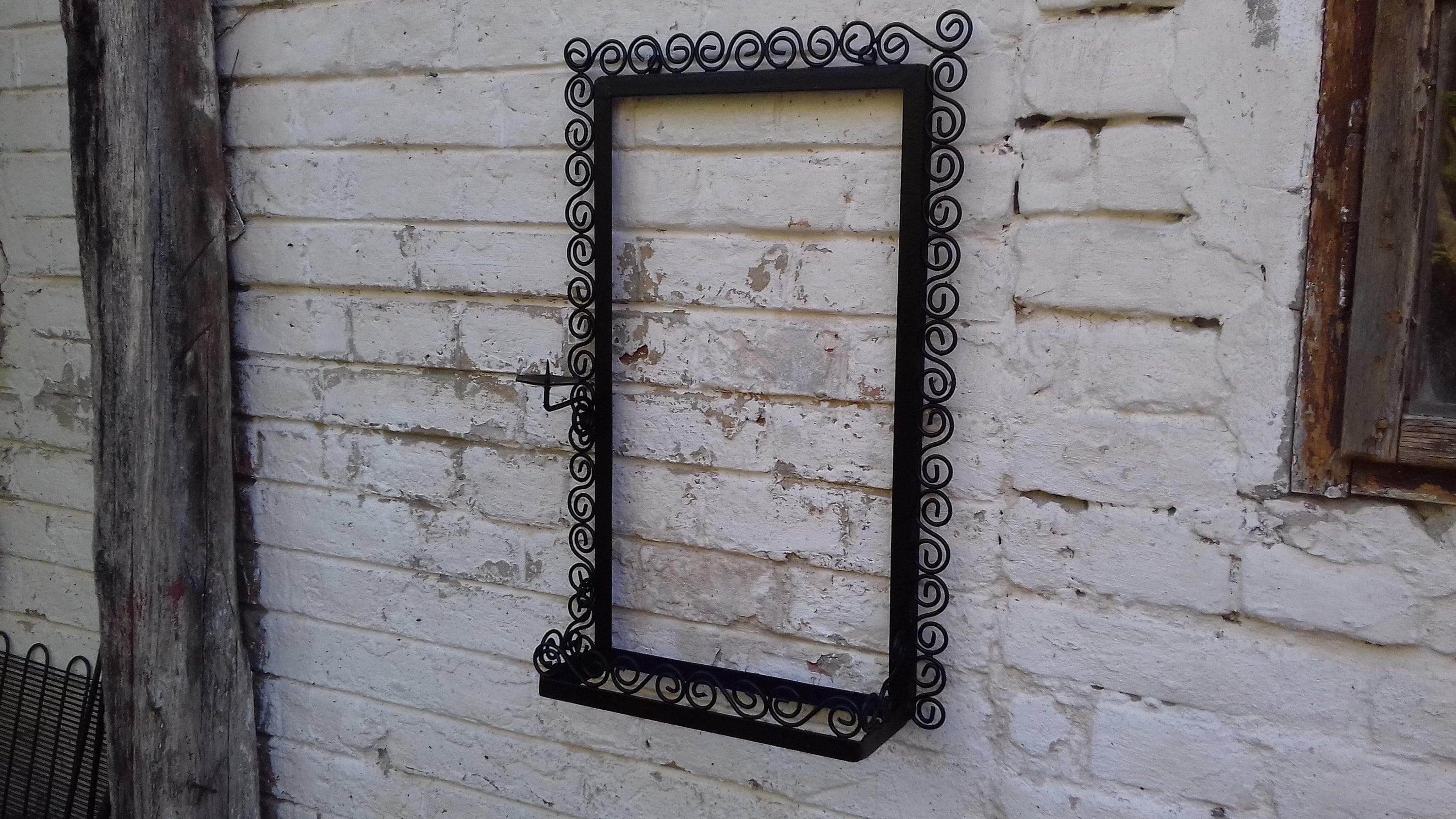 Cadre Photo Vintage En Fer Forgé, Décor De Volutes Bouclés, Étagère Porte-Bougie