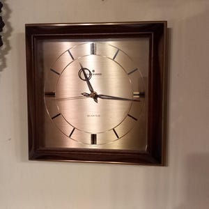 Rare Junghans Art Deco Wall Clock – Vintage Quartz Square Clock, Mid Century Modern, Made in Germany, Collectible Home Decor