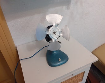 Ventilateur électrique vintage en métal, décoration moderne du milieu du siècle, en état de fonctionnement