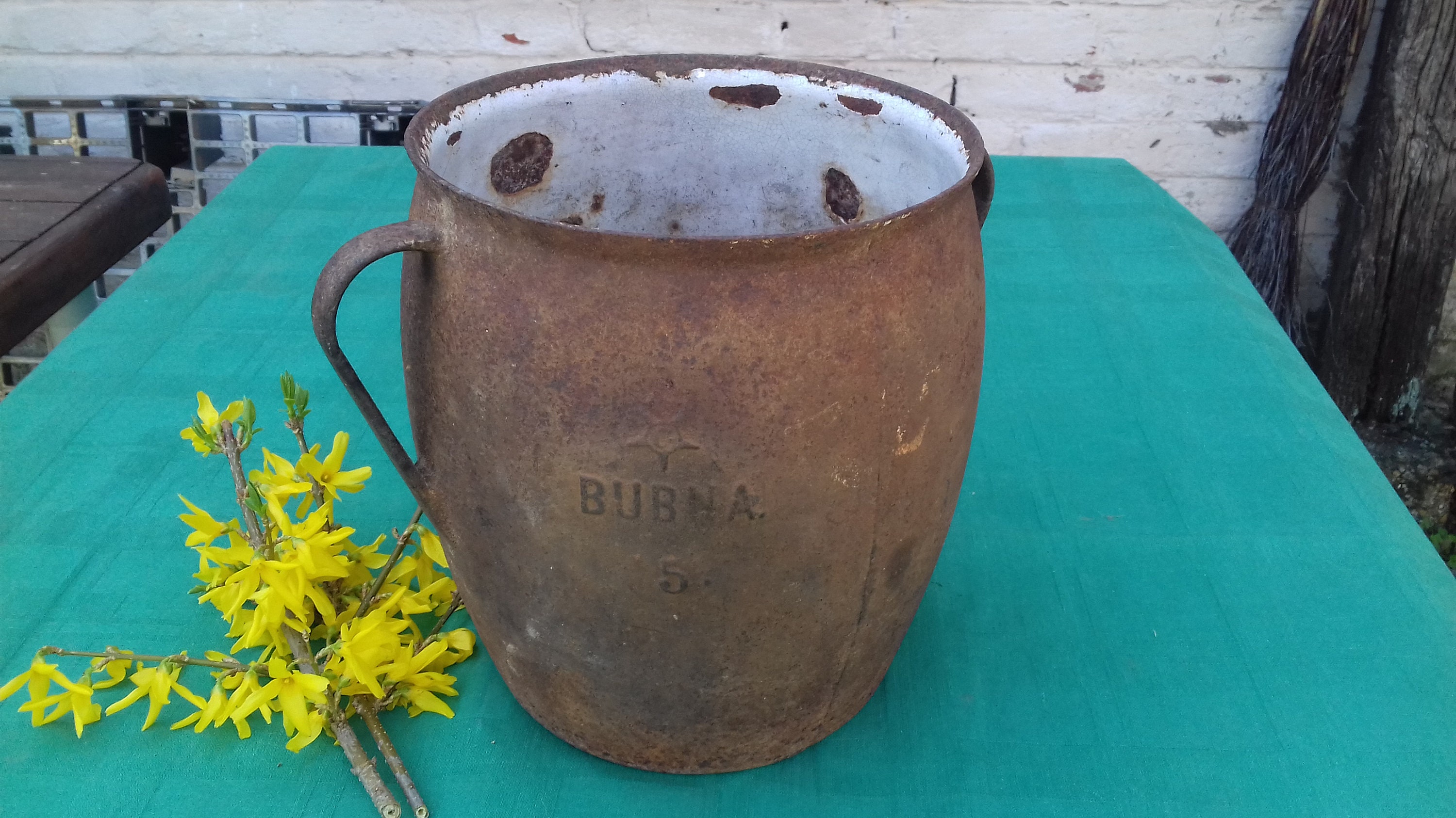 Antike Eisen Topf massive Vintage Eisen Topf rostige Eisen | Etsy