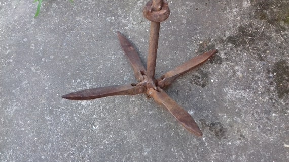 Antique Boat Rusty Anchor , Special Constructed Boat Anchor