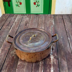 Vintage Copper Saucepan, Antique Copper Pot, Copper Cookware, Copper Casserole