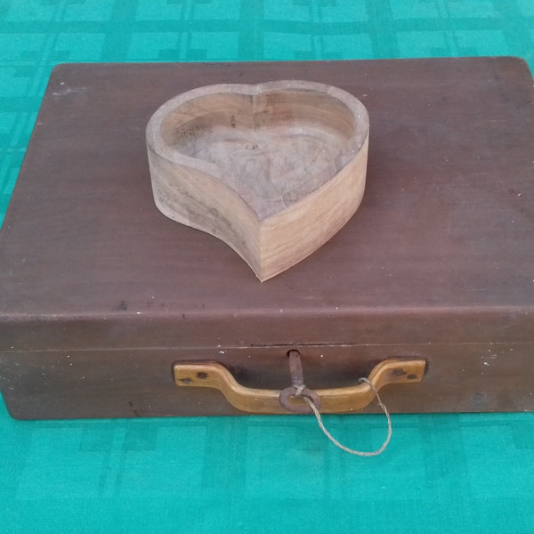 Vintage Rustic Wooden Storage Box, Wooden briefcase Box, Handmade Wood Box, Primitive Old Tools storage, Wooden Artist Box, Old Storage Box