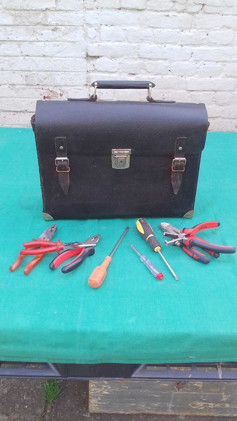 Leather Briefcase, Tool Bag, Electric Repairman Tool Bag, Leather Tool
