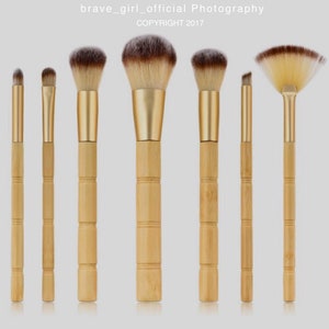 Eco Friendly BAMBOO Makeup Brushes VEGAN and Cruelty Free Multi Makeup Brushes, 10% sales donated to animal charities Brushes Only