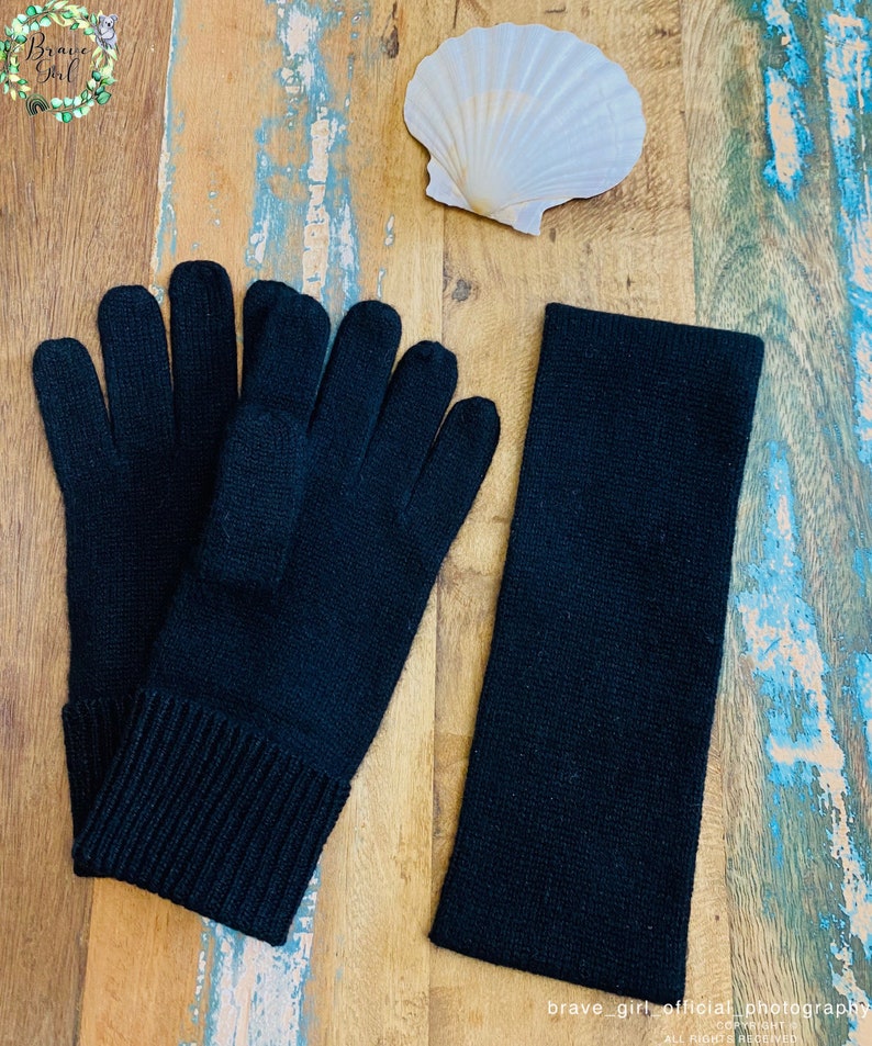 Luxuriöse 100% KASCHMIR-Handschuhe, weich, kuschelig, thermisch und warm, reizendes Damen-Weihnachtsweihnachtsgeschenk, Teilertrag für die Wohltätigkeitsorganisation Brustkrebs BL Gloves & Headband