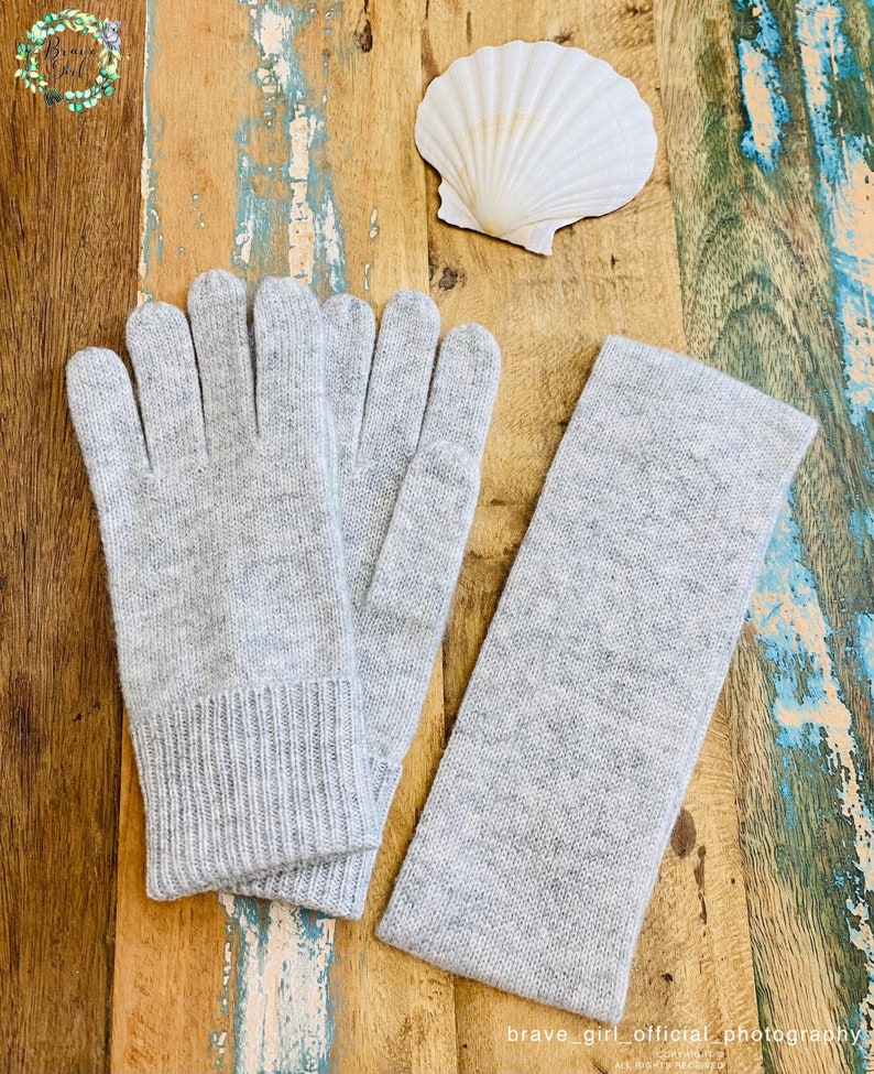 Luxuriöse 100% KASCHMIR-Handschuhe, weich, kuschelig, thermisch und warm, reizendes Damen-Weihnachtsweihnachtsgeschenk, Teilertrag für die Wohltätigkeitsorganisation Brustkrebs GR Gloves & Headband