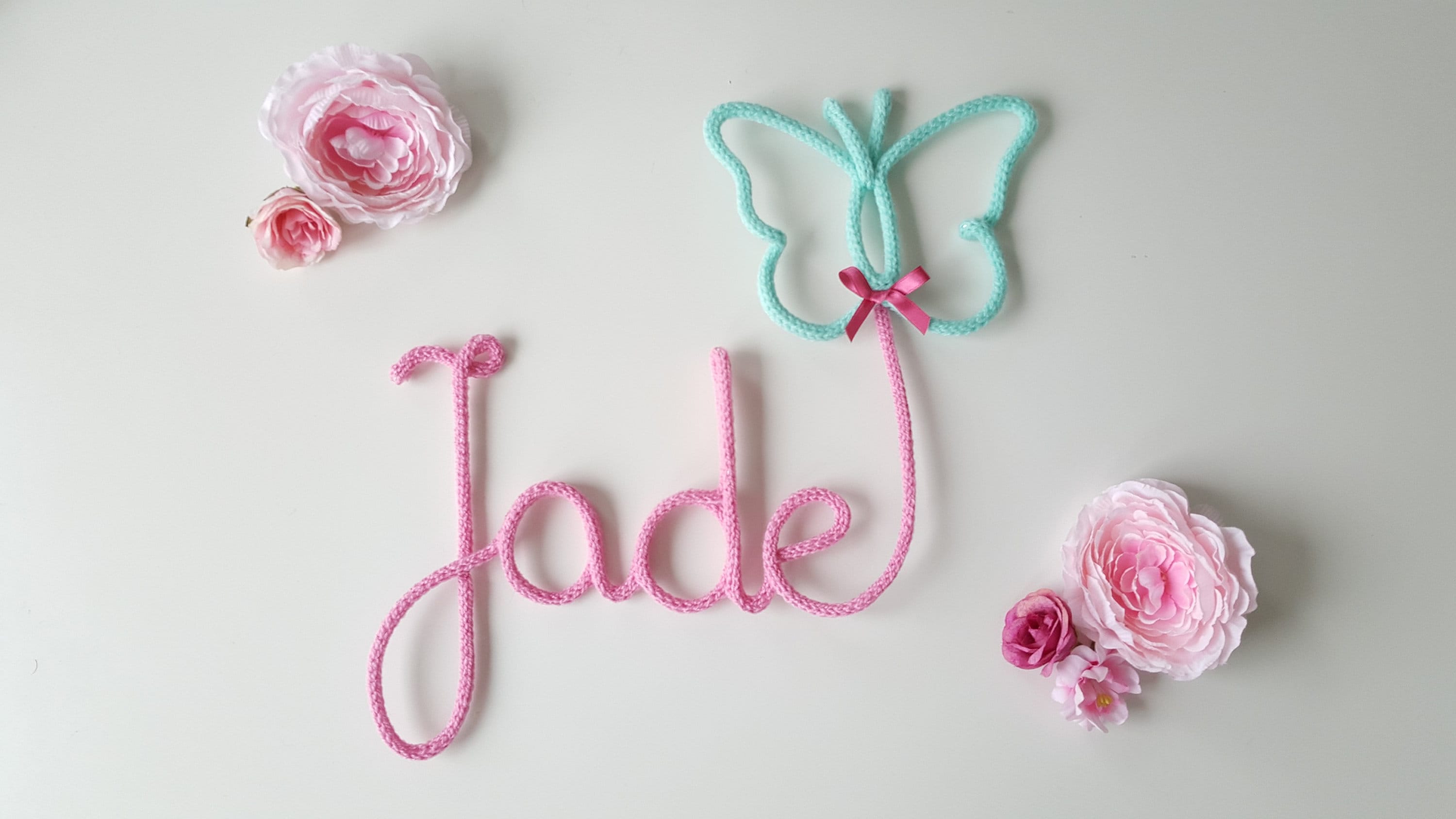 Prénom Tricotin Décor Papillon