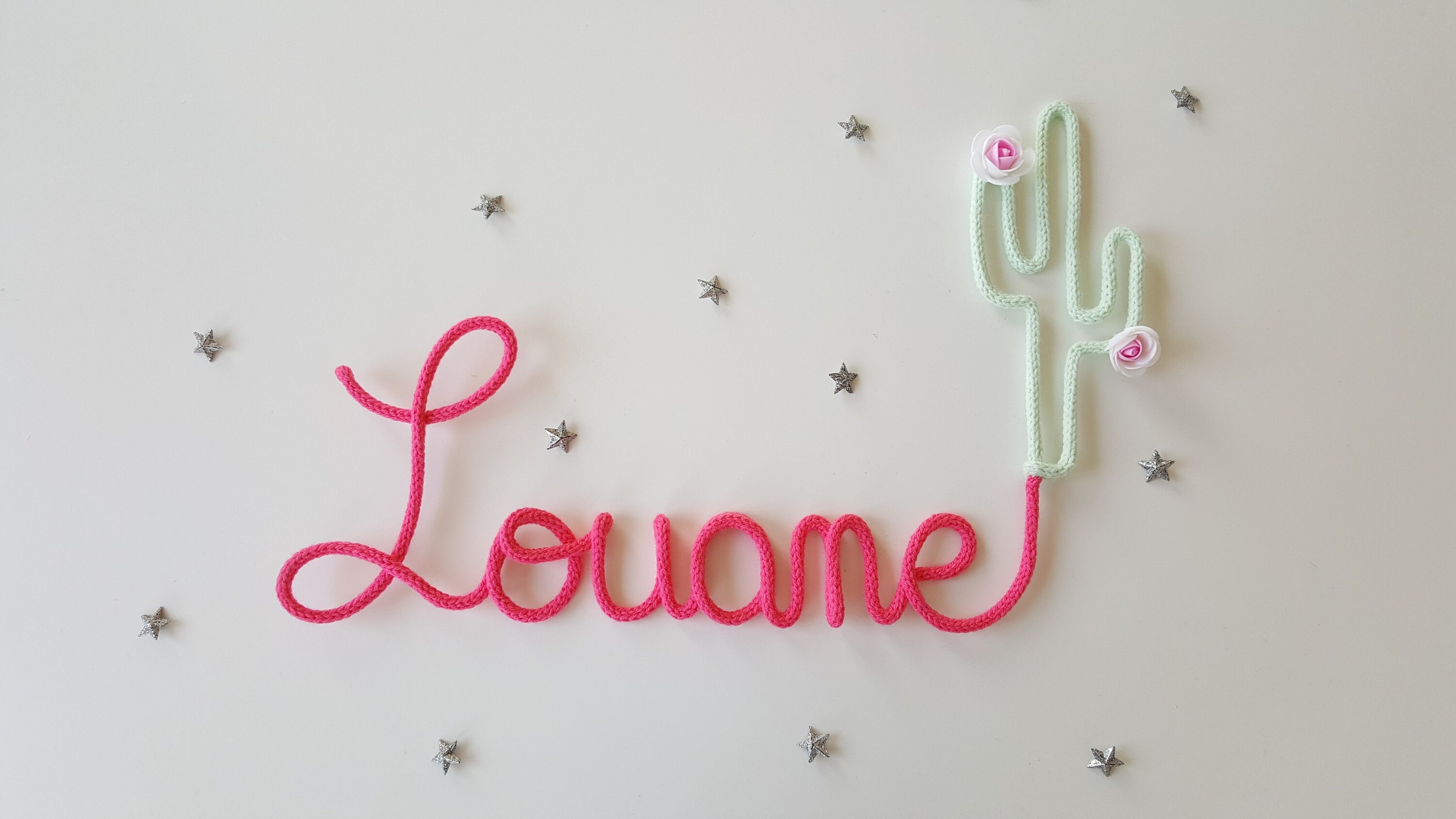 Prénom Tricotin Décor Cactus