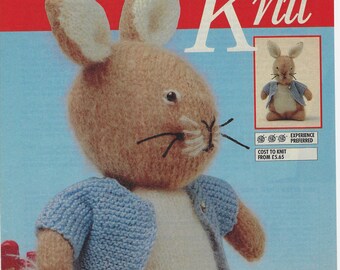 Knitting Pattern for a Beatrix Potter Peter Rabbit Toy Doll: Page Removed from Family Circle Magazine