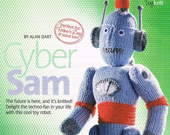 Alan Dart Knitting Pattern Cyber Sam Robot Toy Doll in Double Knitting: Pages Removed from Simply Knitting Magazine.