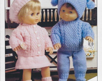 Peter Gregory Knitting Pattern Leaflet 7130, Dolls Clothes: Outfits for 12-22in Baby Dolls & Premature Babies, Double Knitting.