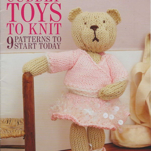 Pre-Owned Knitting Pattern Booklet Nine Cuddly Toys to Knit including Ballerina and Pirate Bear. Supplement from Knitting Magazine.