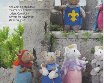 Alan Dart Knitting Patterns Tails of Yore Mediaeval Mice Mouse Dolls Toys Parts 1 and 2 in DK: Pages Removed from Simply Knitting Magazine.