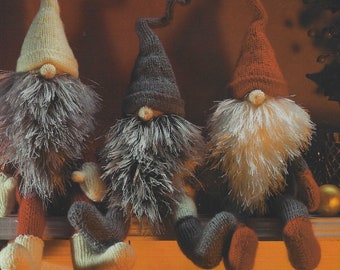 Alan Dart Knitting Pattern Yuletide Gnomes Christmas Toys Dolls Decorations in Double Knitting: Pages Removed from Simply Knitting Booklet.