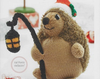 Knitting Pattern Graham the Holiday Hedgehog Christmas Doll Toy Decoration in Double Knitting: Pages Removed from Let's Knit Magazine.