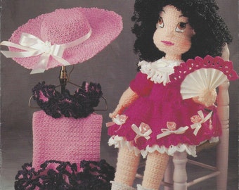 Original Vintage Annie's Attic Crochet Pattern Booklet 87M31: Monique and Her Fashions Crochet Doll Toy with Clothes Outfits