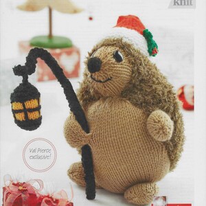 Knitting Pattern Graham the Holiday Hedgehog Christmas Doll Toy Decoration in Double Knitting: Pages Removed from Let's Knit Magazine.