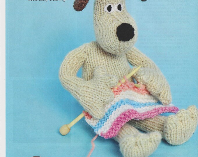 Gromit from Wallace and Gromit Toy Doll Knitting Pattern in 4ply