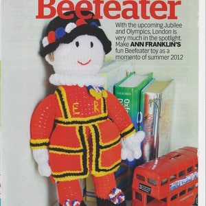 Knitting Pattern Tower of London Beefeater Guard Toy Doll in Double Knitting - Pages Extracted from Knit-Today Magazine.