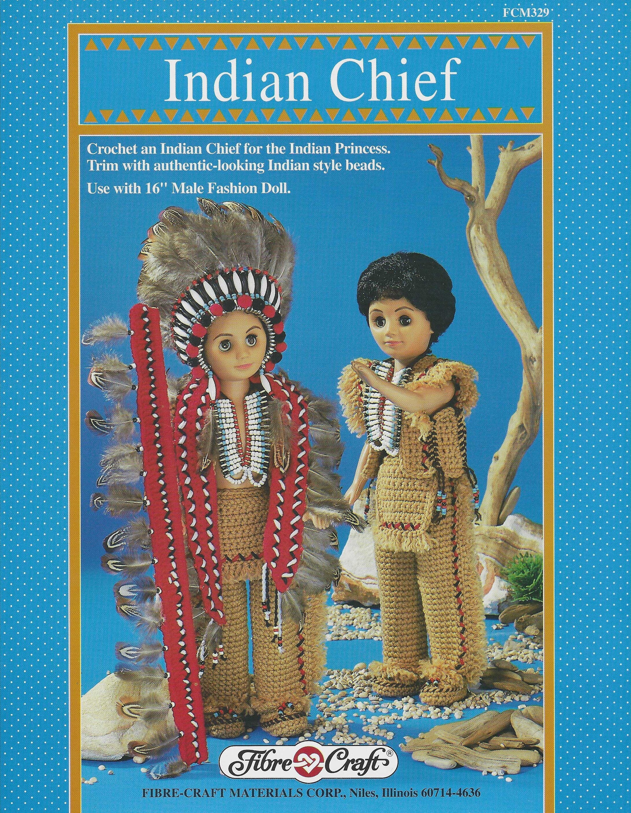 Native American Chief Outfit for 16-Inch Male Fashion Doll