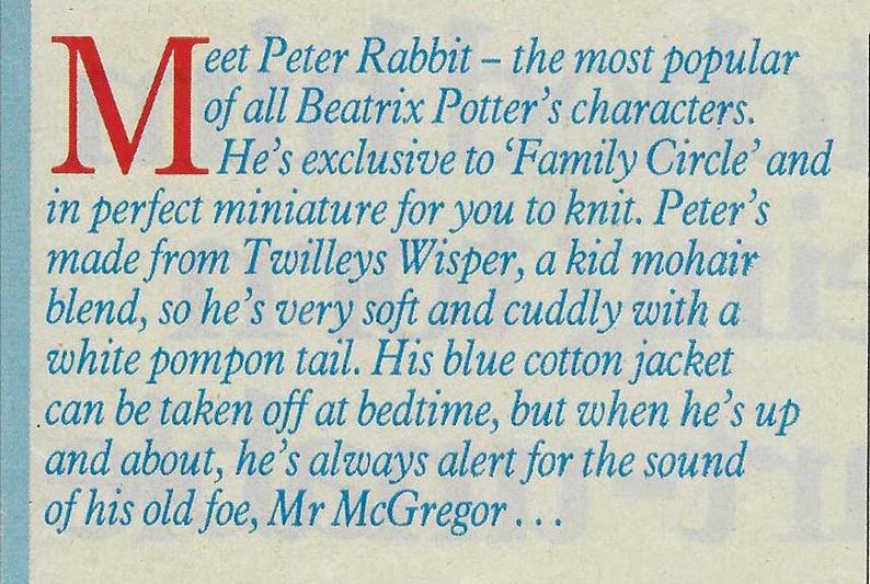 Knitting Pattern for a Beatrix Potter Peter Rabbit Toy Doll: Pages ...