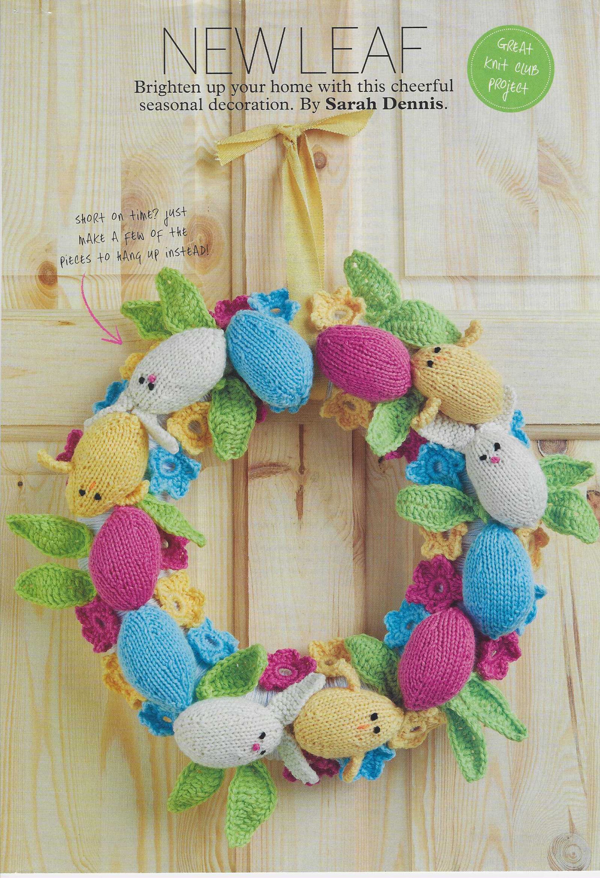 Knitting Pattern New Leaf Easter Wreath Decoration in Double Etsy