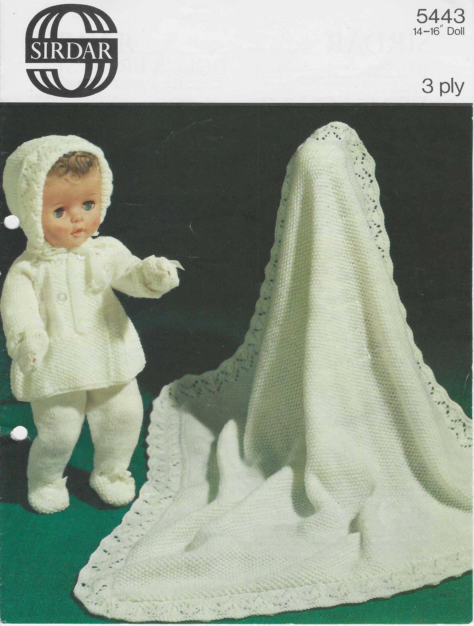 Original Vintage Sirdar Knitting Pattern 5443: Baby Dolls Pram Set ...
