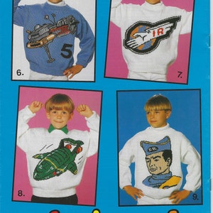 Original Vintage Gary Kennedy Intarsia Thunderbirds Knitting Pattern Booklet: 9 Knitting Patterns for Kids Adults Picture Jumpers Sweaters